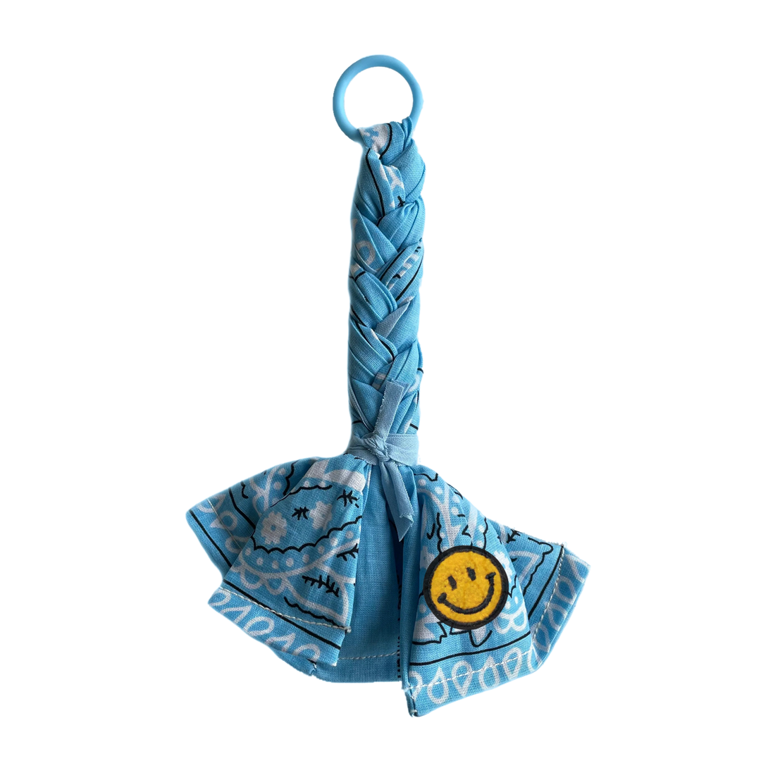 Bandana Pacifier Cord Light Blue Smiley - La Gentile Store