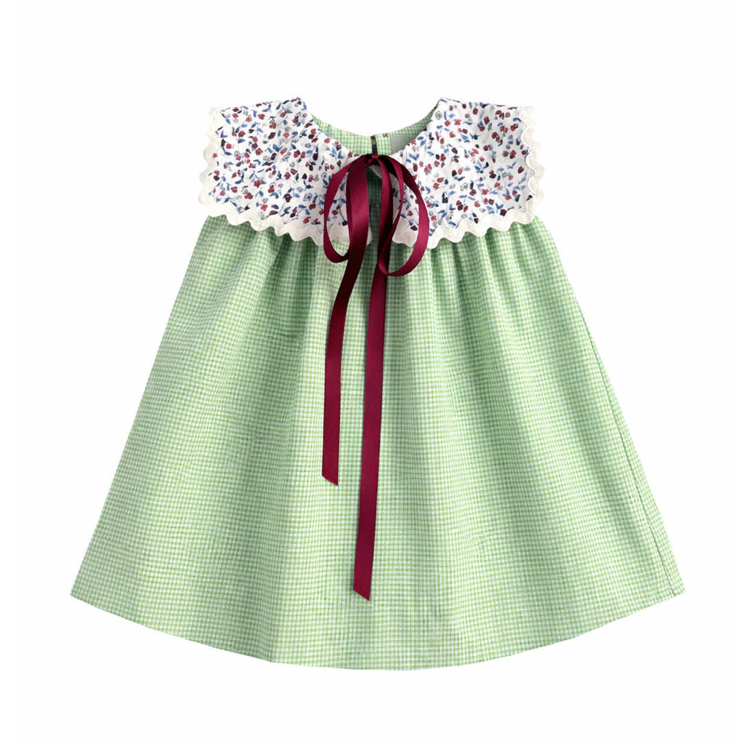 graduation dress in ethiopia Carlota Suip Von Trapp Dress – Green Checked Kids Dress – La Gentile Store