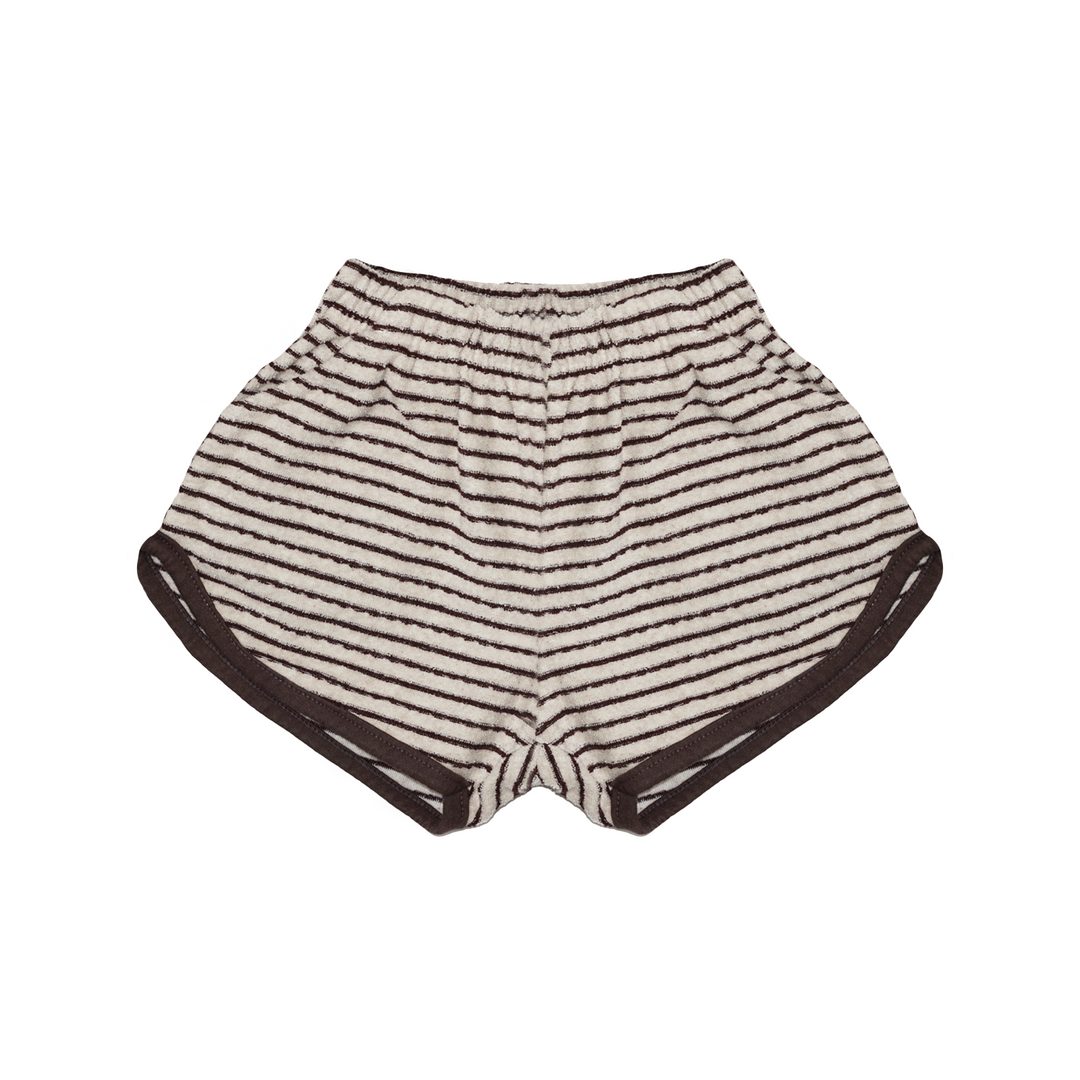 Stiped Terry Shorts Brown