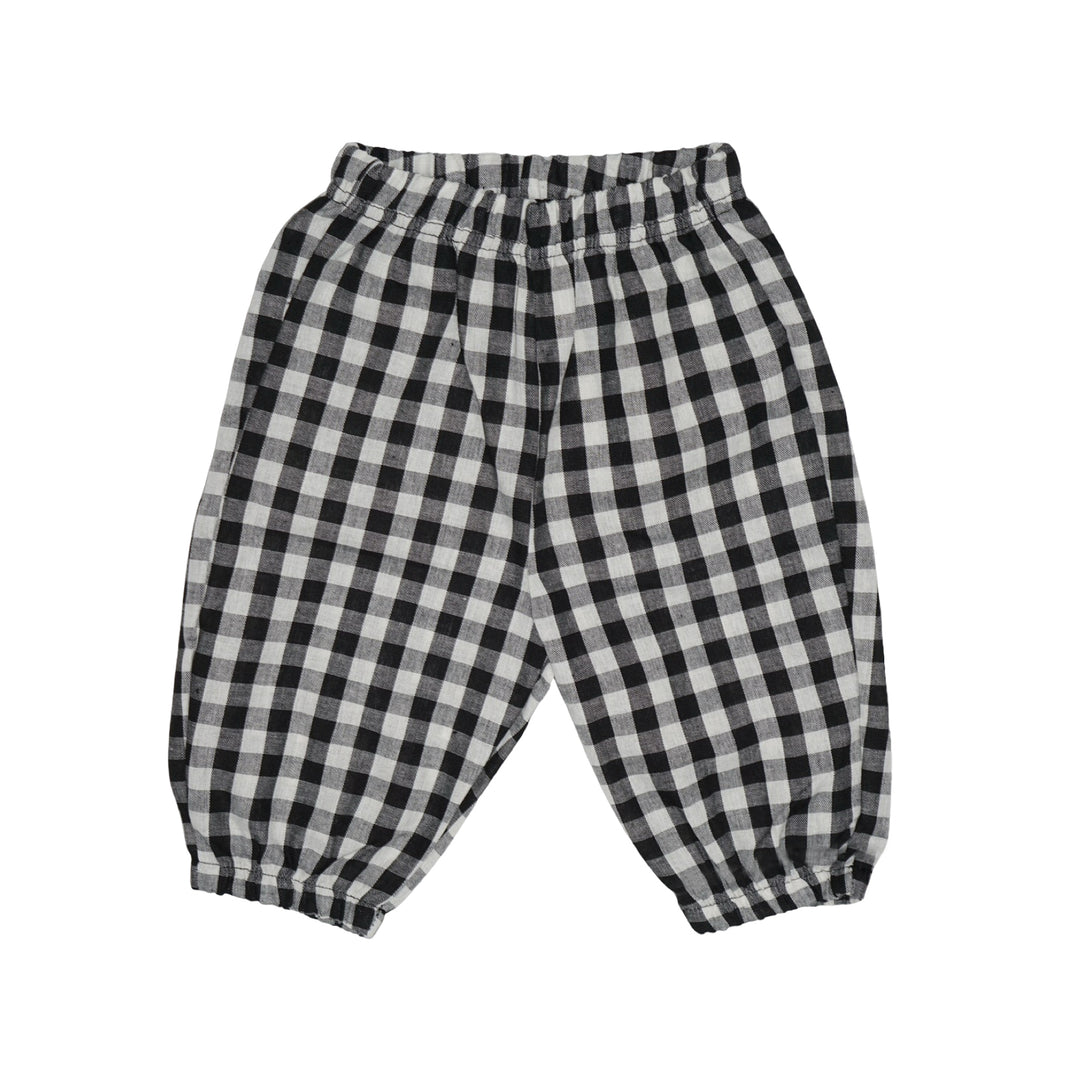 Checked Baby Pants Black