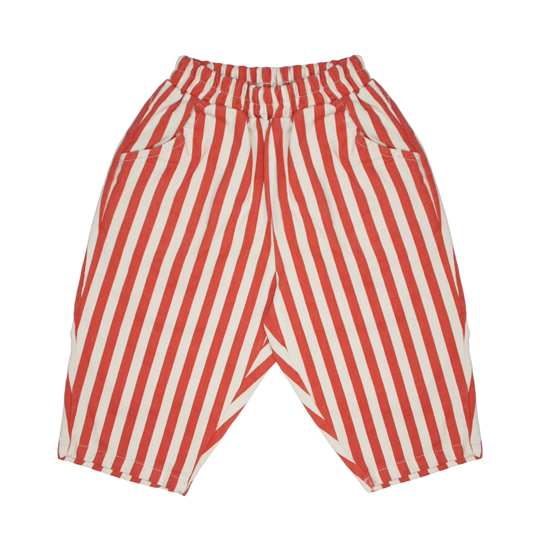 Striped Baggy Pants Red