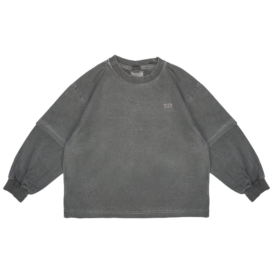 Layered Long sleeve Shirt Charcoal