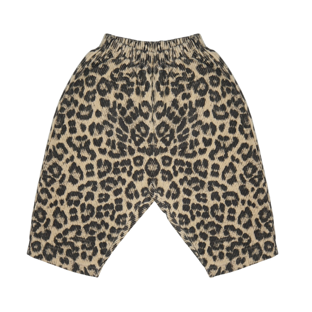 Leopard Corduroy Pants Beige