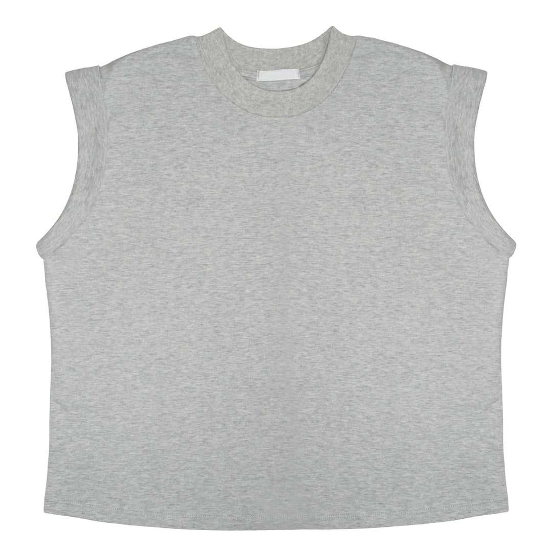 Rolled Up Sleeve Tee Grey Melange