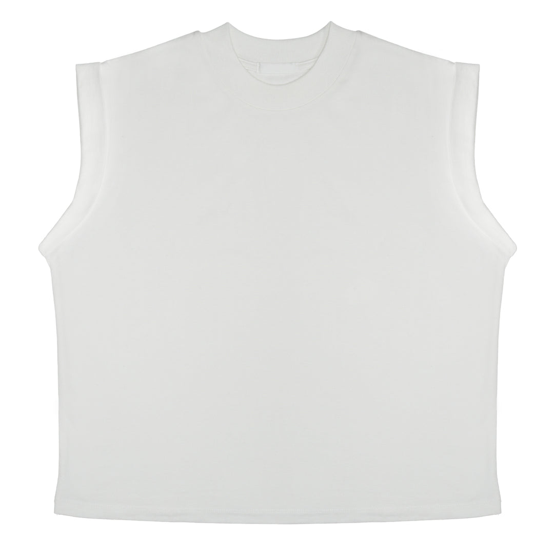 Rolled Up Sleeve Tee White