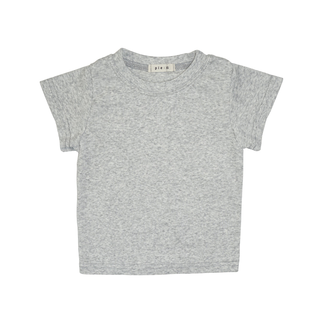 Mini Rib Tee Grey Melange
