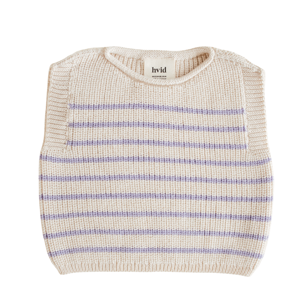 Hvid Harvey Vest Cotton Cream - Lilac