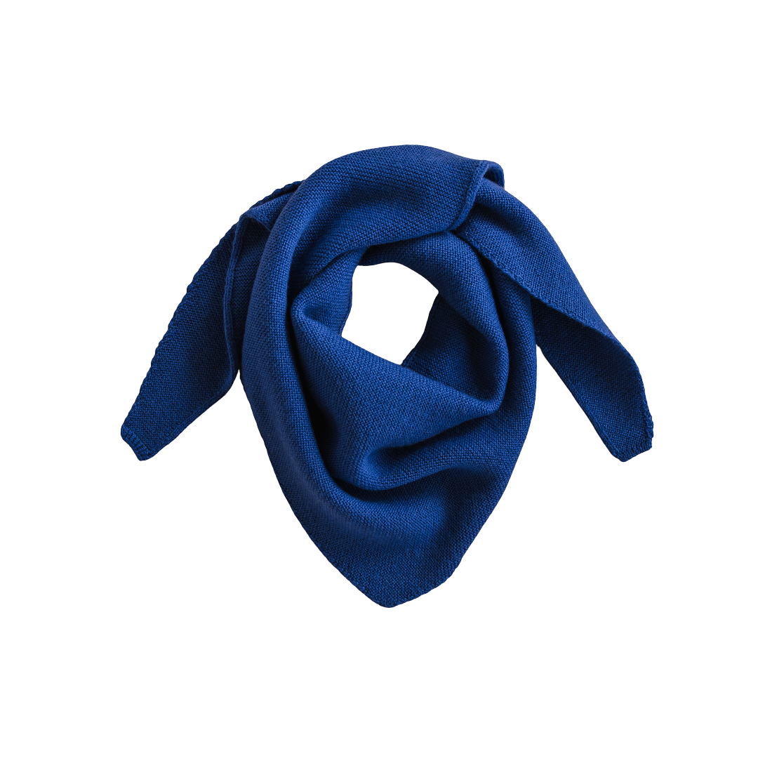 Hvid Cobalt Blue Triangle Scarf Josephina - Wool Triangle Scarf