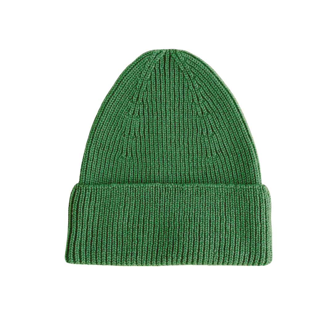 Hvid Fonzie Beanie Grass - Green Wool Kids Beanie Hvid – La