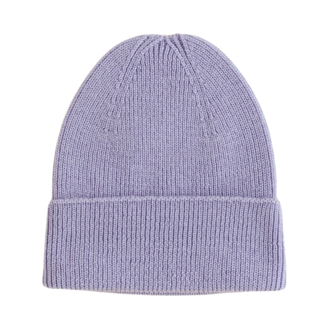 Hvid Fonzie Newborn Beanie Lilac - La Gentile Store