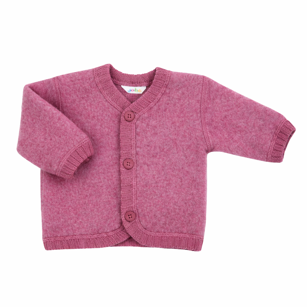 Joha Cardigan Wool Fleece Bubblegum - Joha Wool Vest – La Gentile