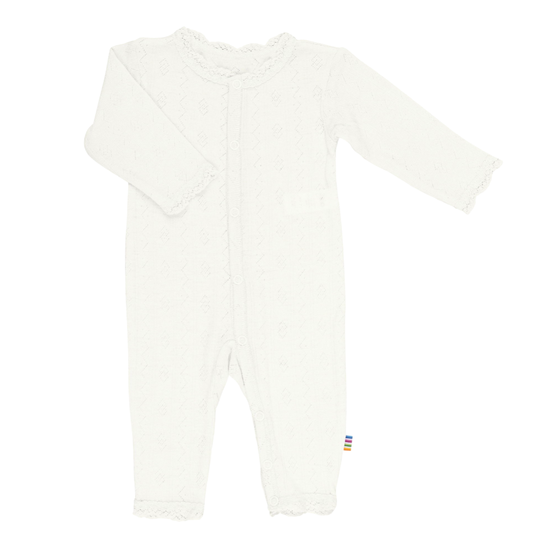 Joha Jumpsuit Wool & Silk White Pointelle - La Gentile Store