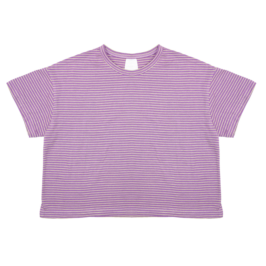 Striped Short Sleeve Tee Purple