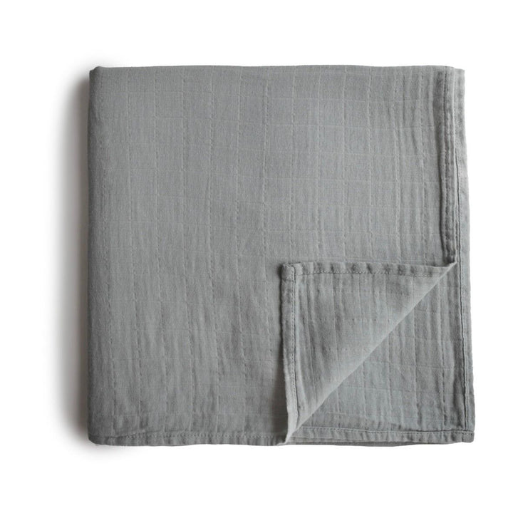 Mushie Muslin Swaddle Belgian Grey - La Gentile Store
