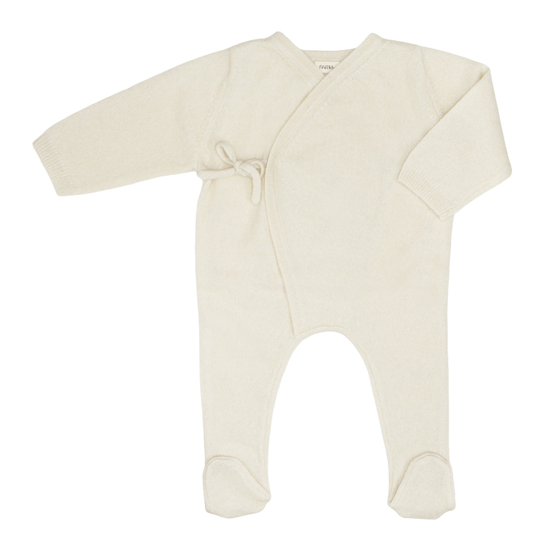 Cashmere Newborn Suit with Feet Cream
