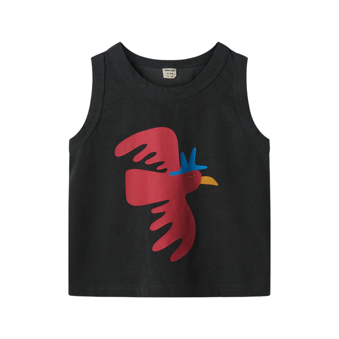 Ziggy Zaza Captain Crow Singlet Charcoal | Kids Tank – La Gentile