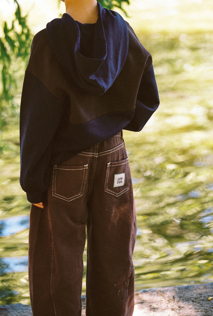 Juni Dylan Barrel Leg Jean Cocoa