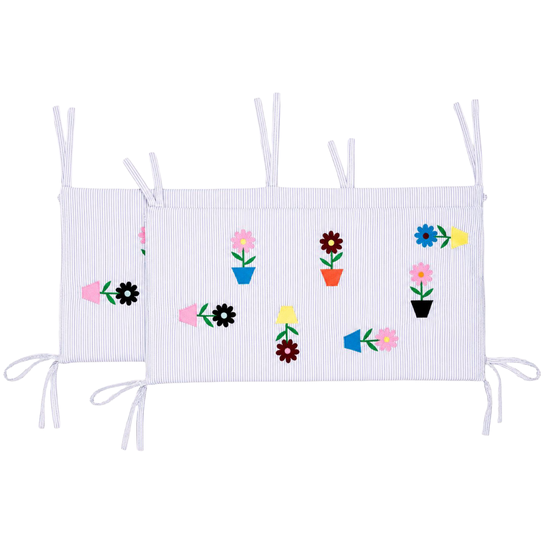 26 Paradis Crib Bumper - Embroidered Flowers