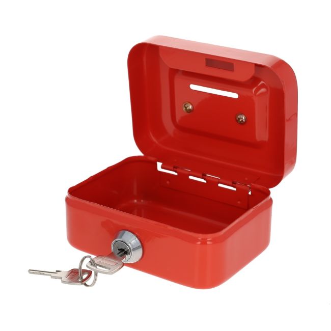 Metal Box with Lock - Red