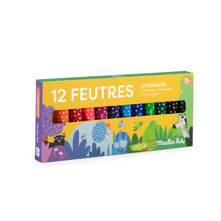 Moulin Roty Large Felt-tip Pens – 12 Colors
