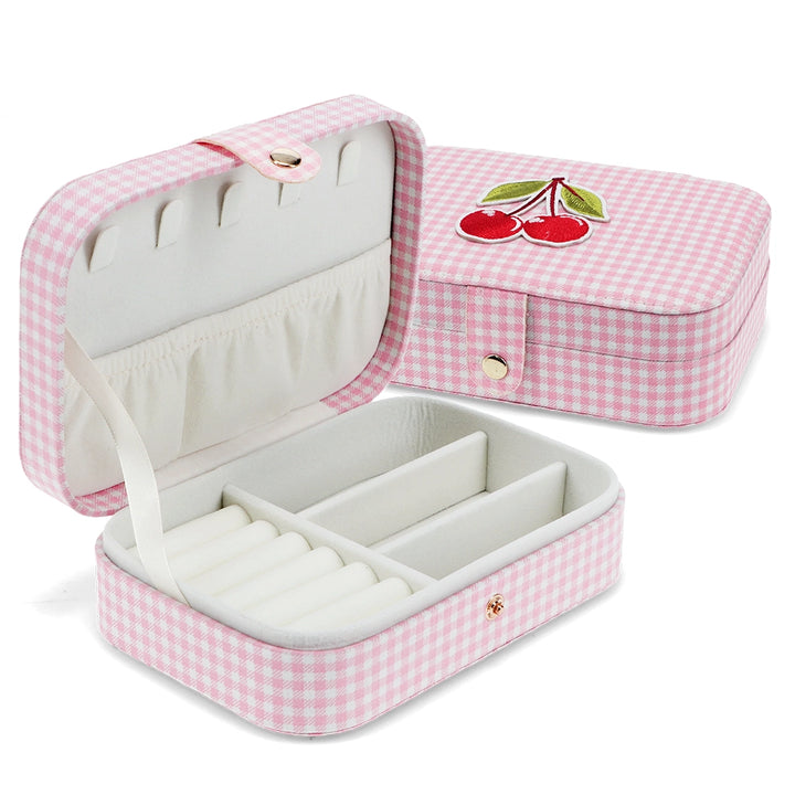 Pink Gingham Jewelry Box