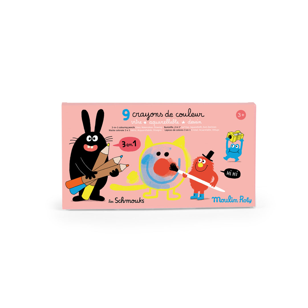 Moulin Roty 3-in-1 coloring pencils - 9 Pack