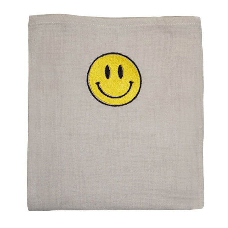 Atelier Pomme Giant Muslin Swaddle Beige Smiley - La Gentile Store