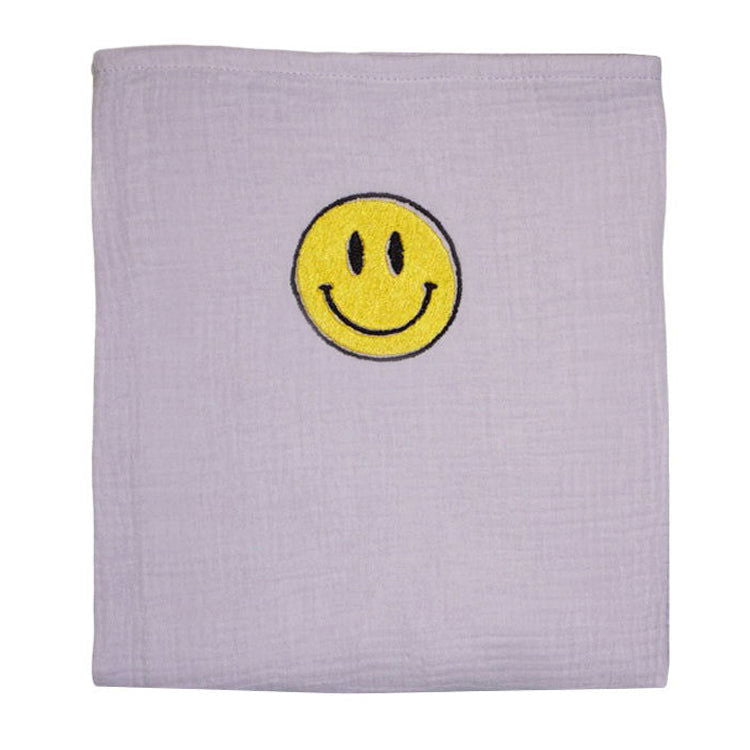 Atelier Pomme Giant Muslin Swaddle Lilac Smiley - La Gentile Store