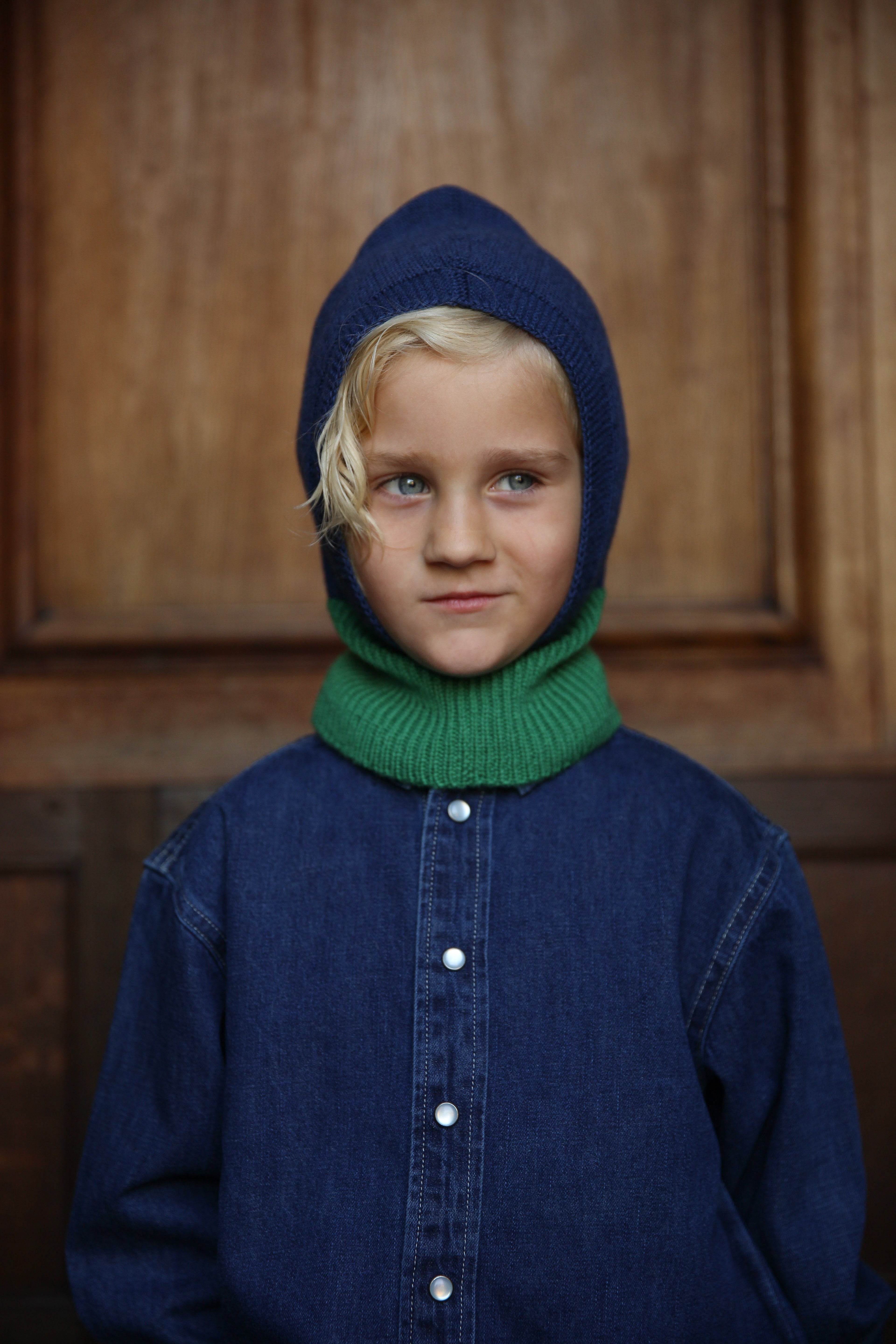 Hvid Balaclava Eddy Blue / Grass - Blue Wool Balaclava Hvid – La