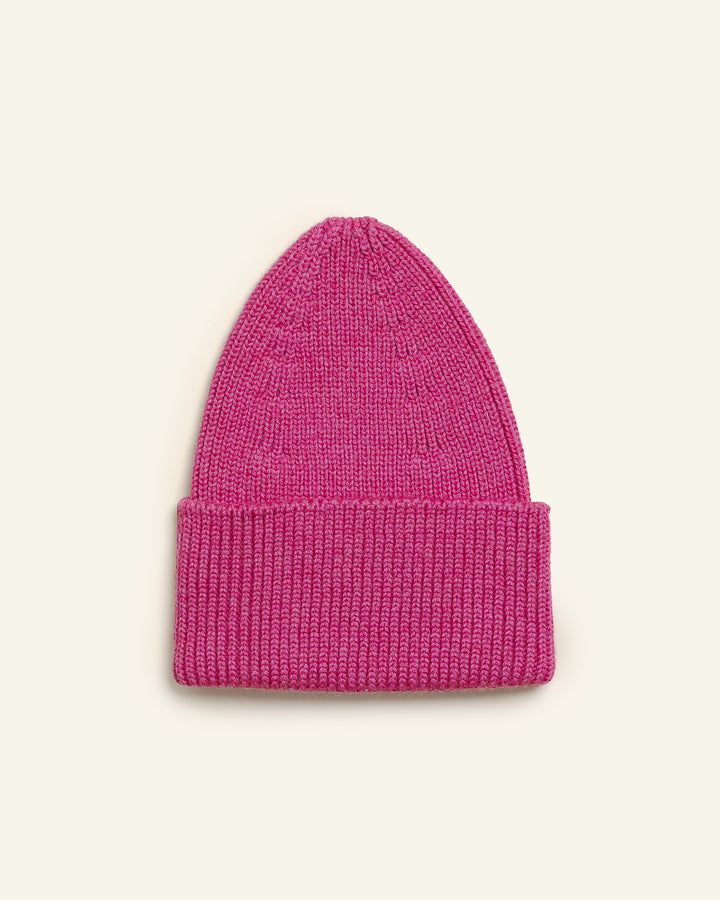 Hvid Fonzie Kids Beanie Fuchsia