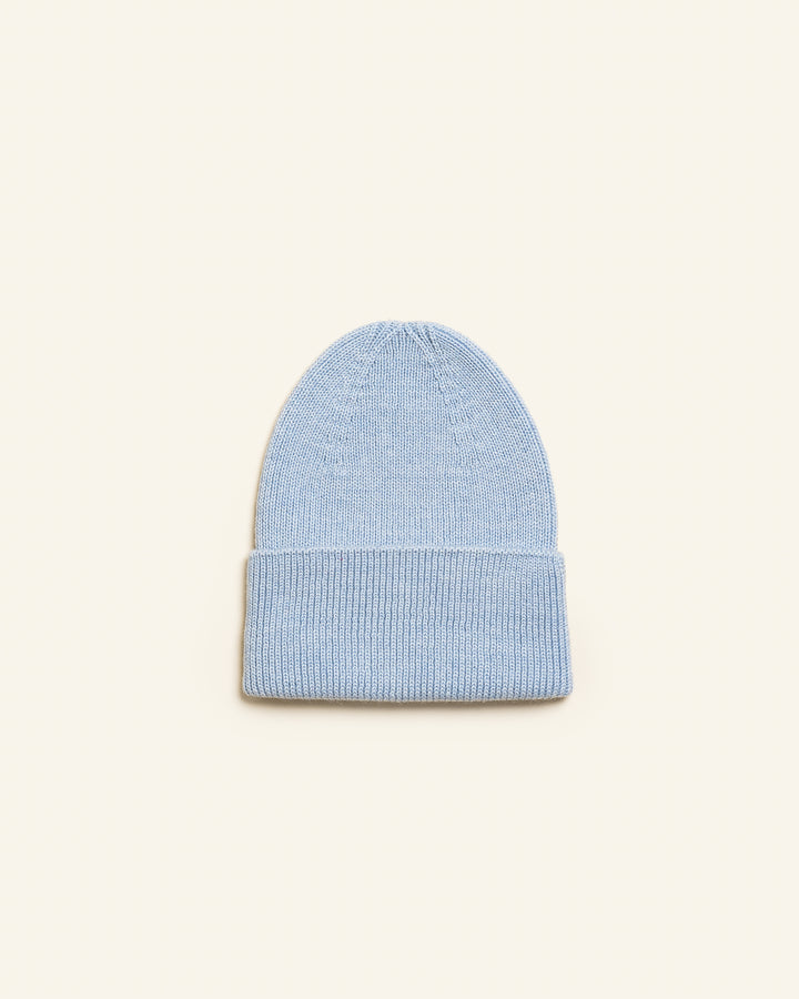 Hvid Fonzie Newborn Beanie Sky
