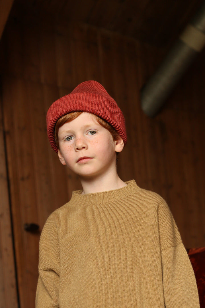 Hvid Fonzie Kids Beanie Wild Berry