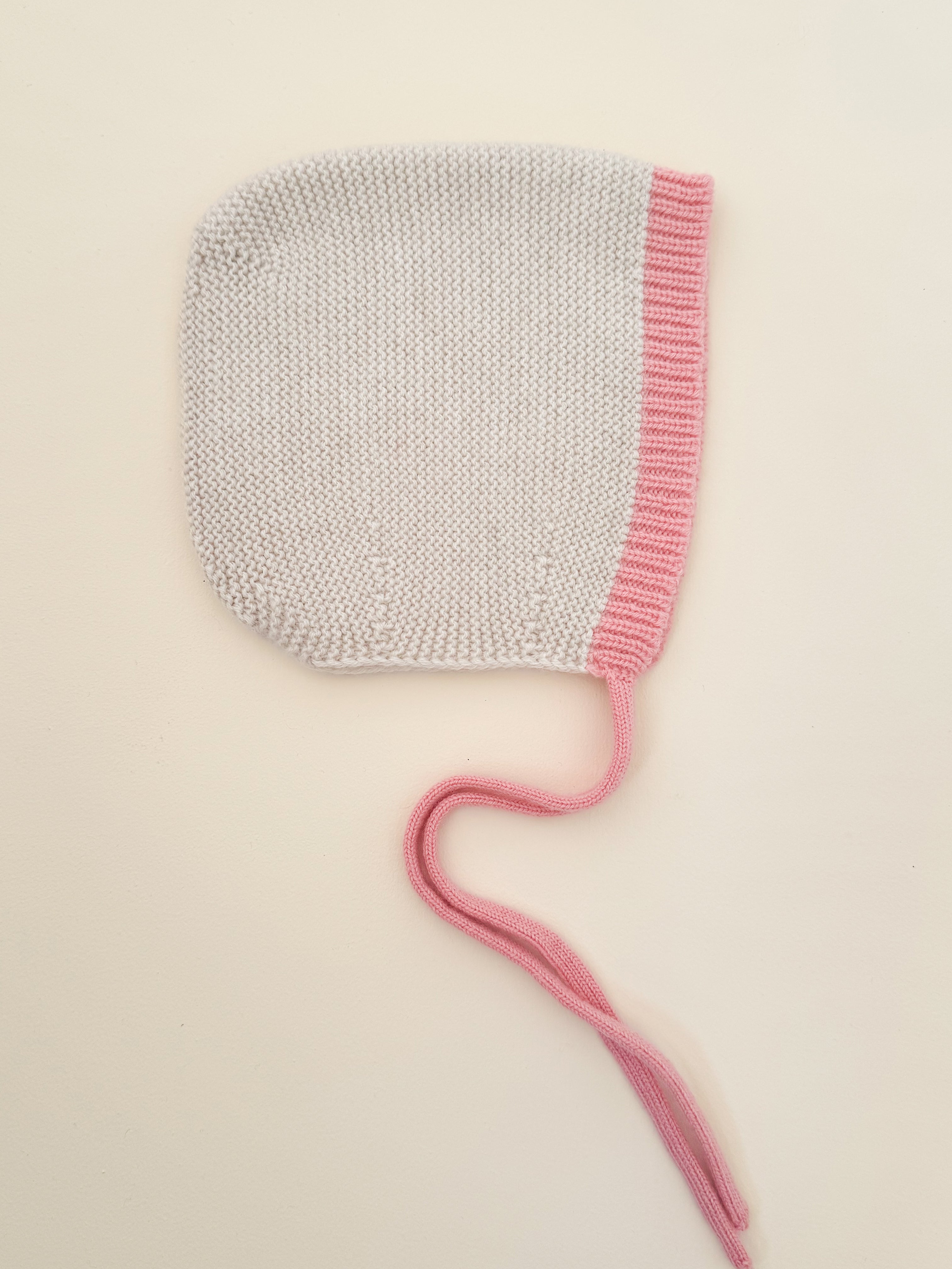 Hvid Newborn Bonnet Cream - Bubblegum - Wool Baby Bonnet Hvid – La