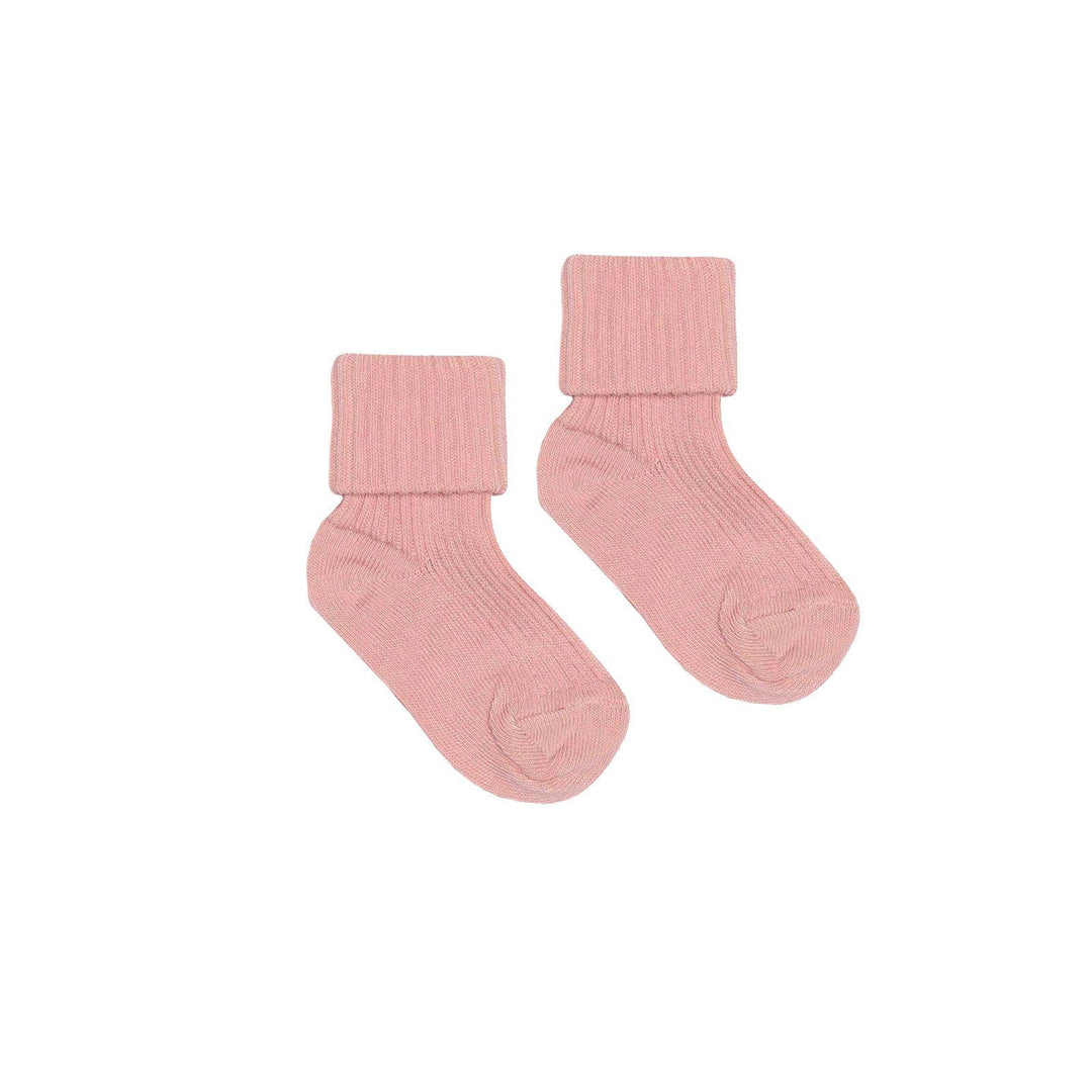 Baby Socks Rib Cotton Silver Pink - La Gentile Store