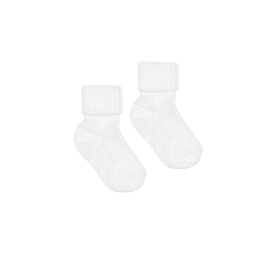 Baby Socks Rib Cotton White - La Gentile Store