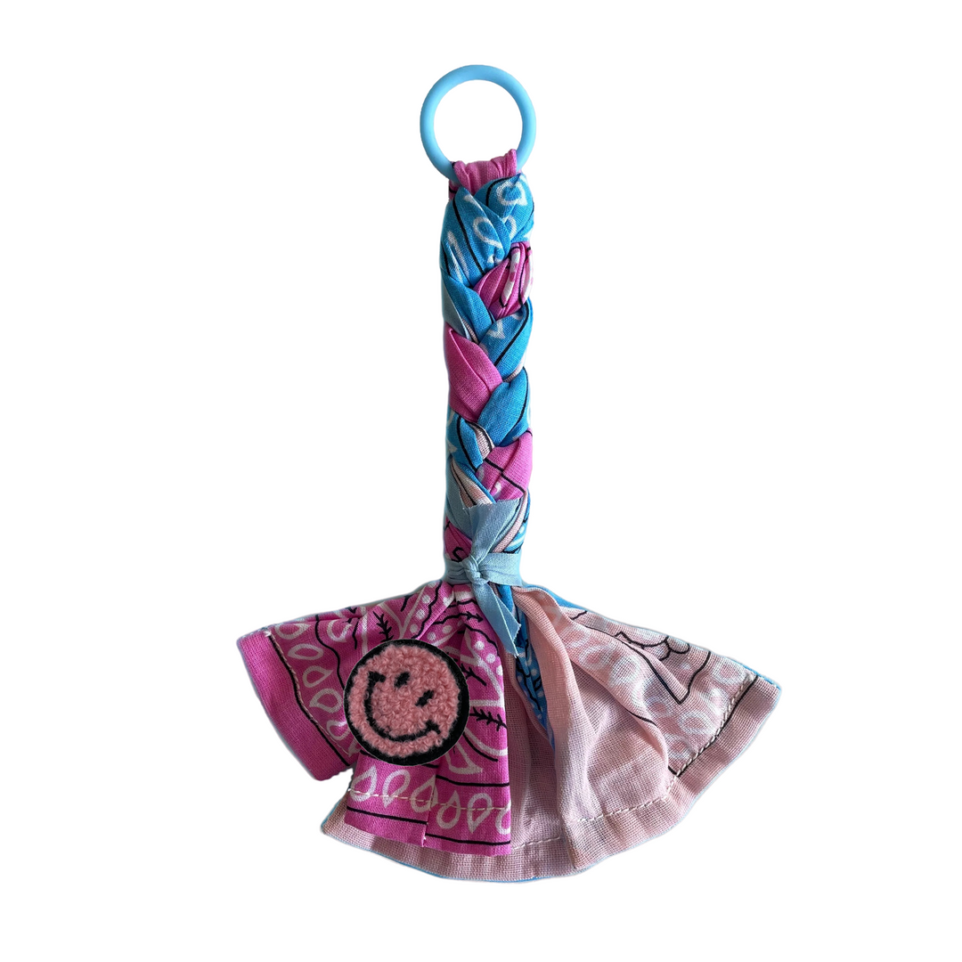 Bandana Pacifier Cord Multi Pink Old-Pink Smiley - La Gentile Store