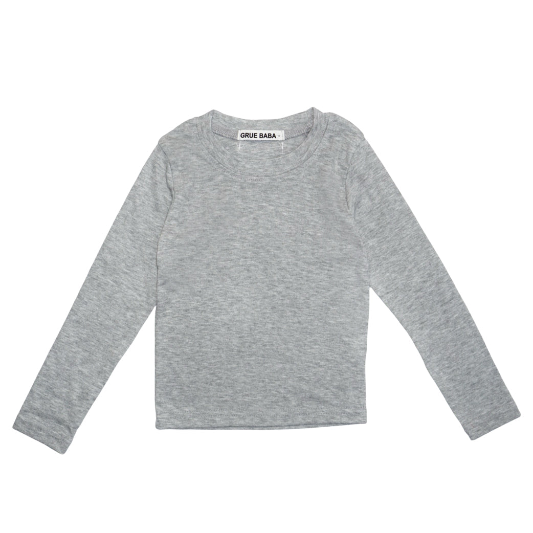 Basic Long-sleeve Shirt Grey Melange - La Gentile Store