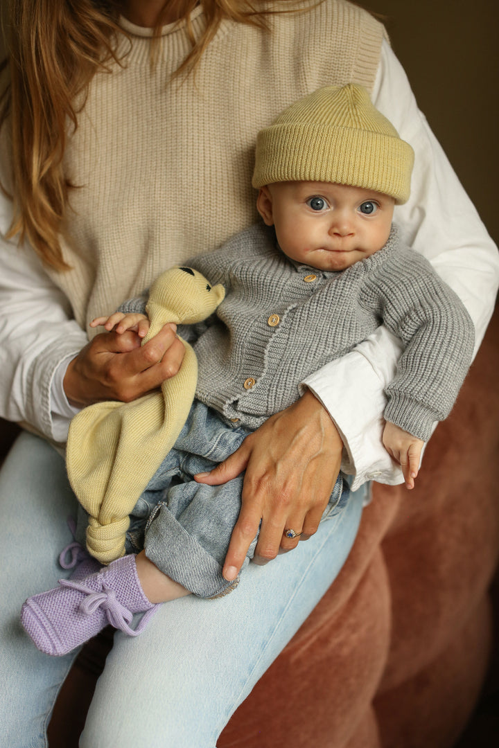 Hvid Cardigan Inga Grey Melange