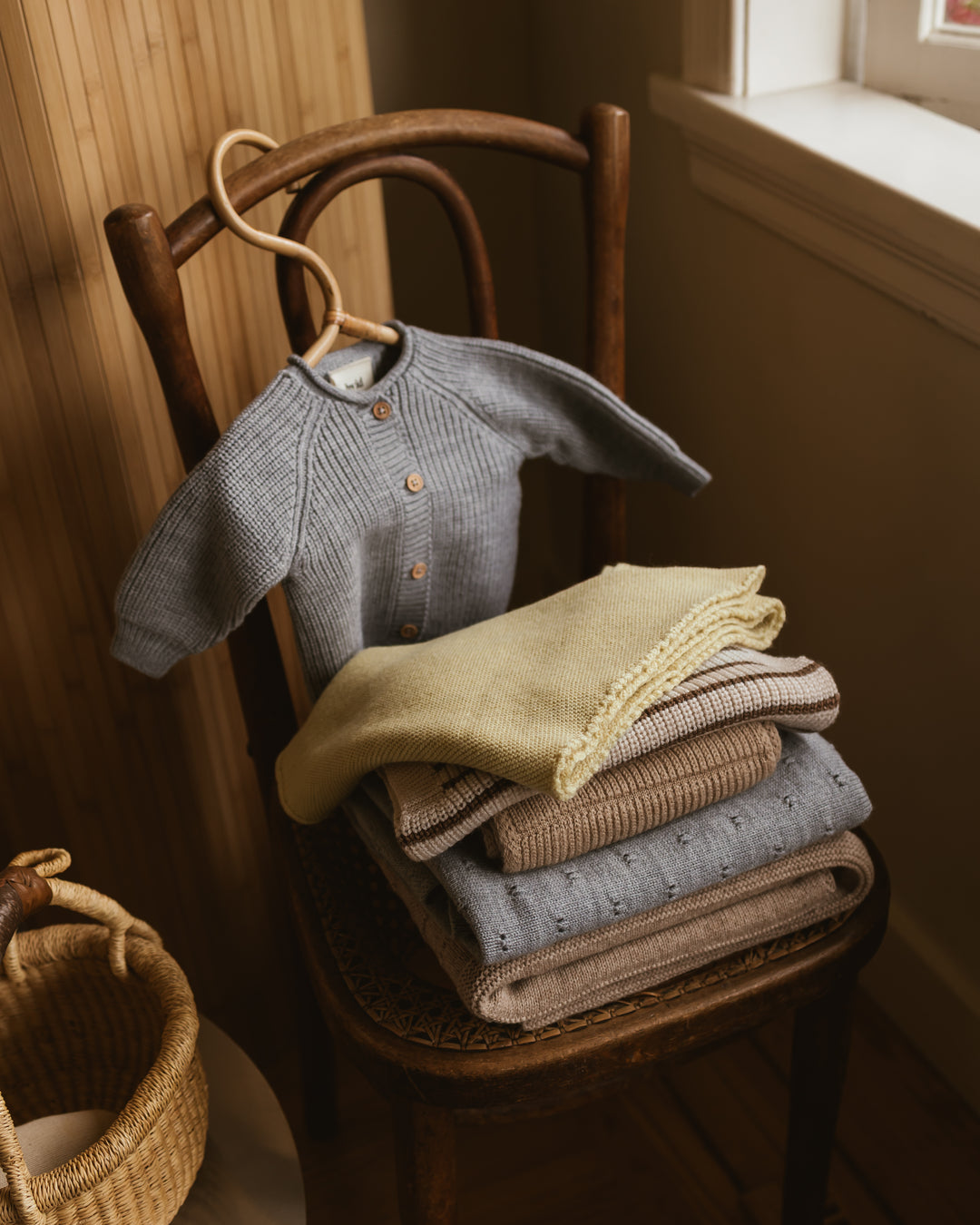 Hvid Cardigan Inga Grey Melange