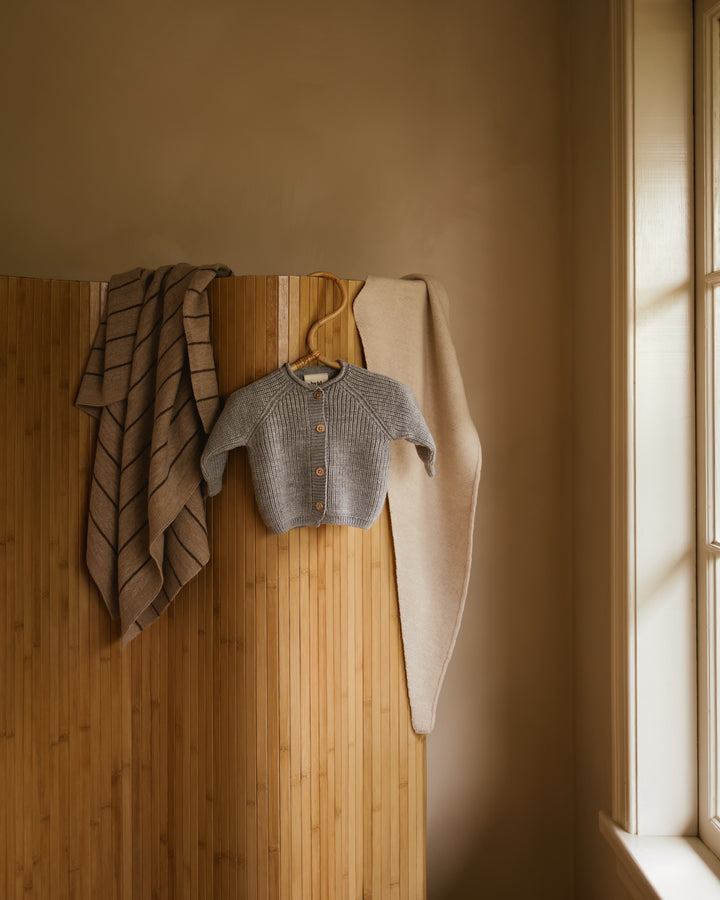 Hvid Cardigan Inga Grey Melange