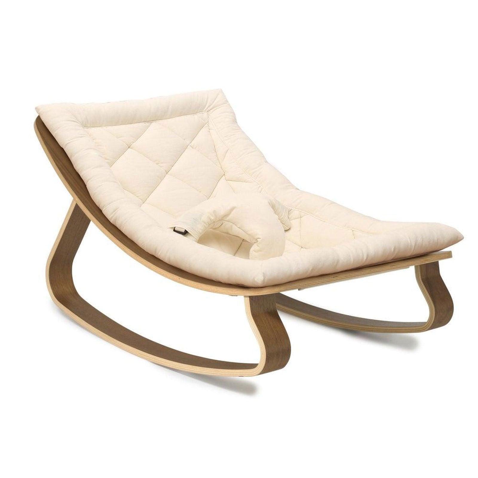 LEVO baby rocker 濃いめのベージュ Charlie Crane Baby Rocker Levo Walnut Organic White – La Gentile Store