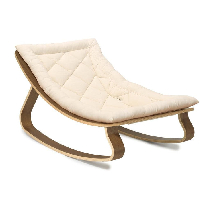 Charlie Crane Baby Rocker Levo Walnut Organic White - La Gentile Store
