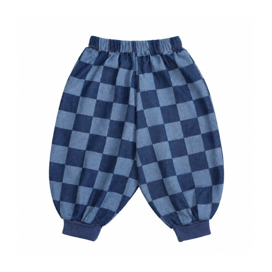 Claude & Co Balloon Checkerboard Denim Trousers