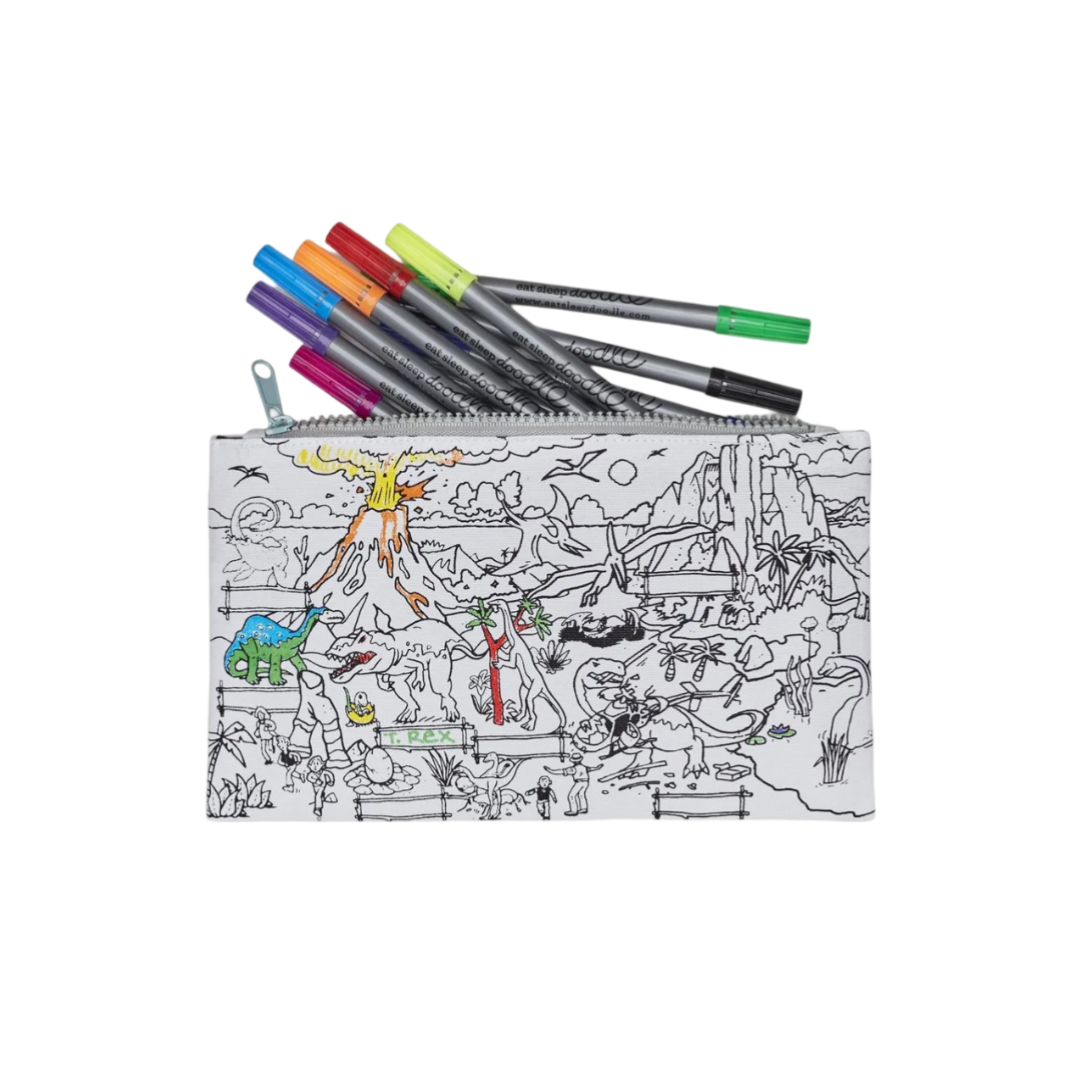 Eatsleepdoodle Pencil Case Dino - 10 Pencils - La Gentile Store