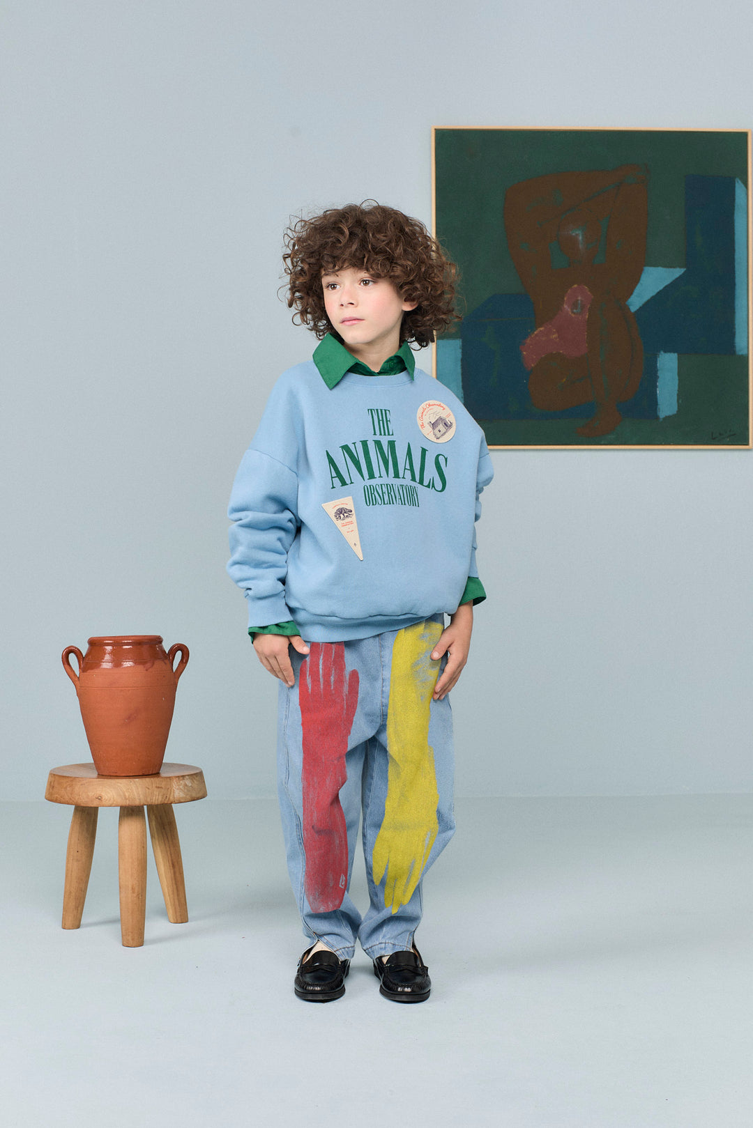 The Animals Observatory Grouse Kids Denim Pants