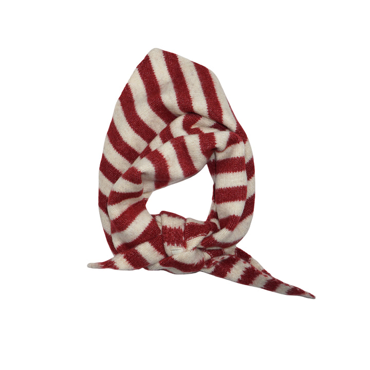 Striped Triangle Scarf Red