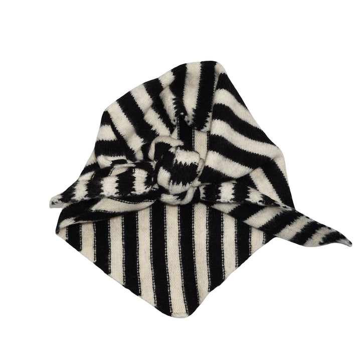 Striped Triangle Scarf Black