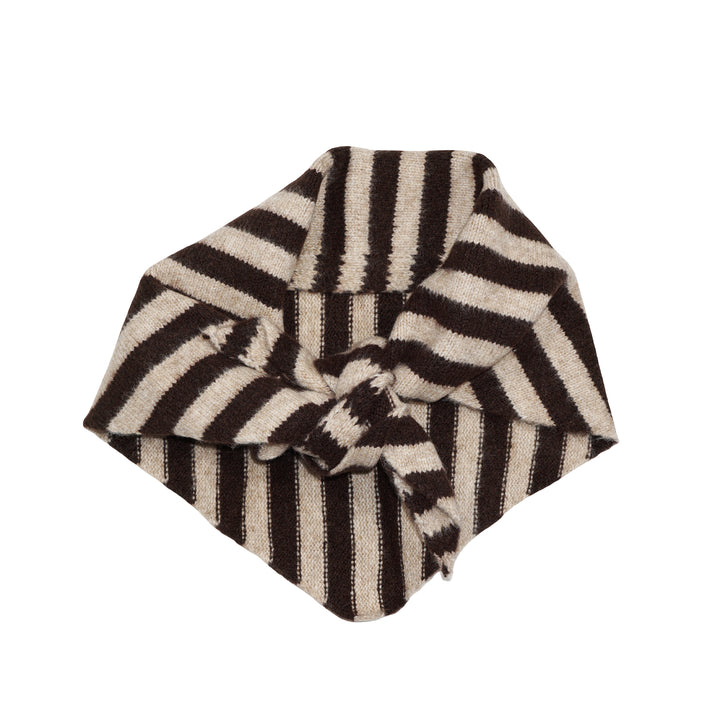 Striped Triangle Scarf Brown