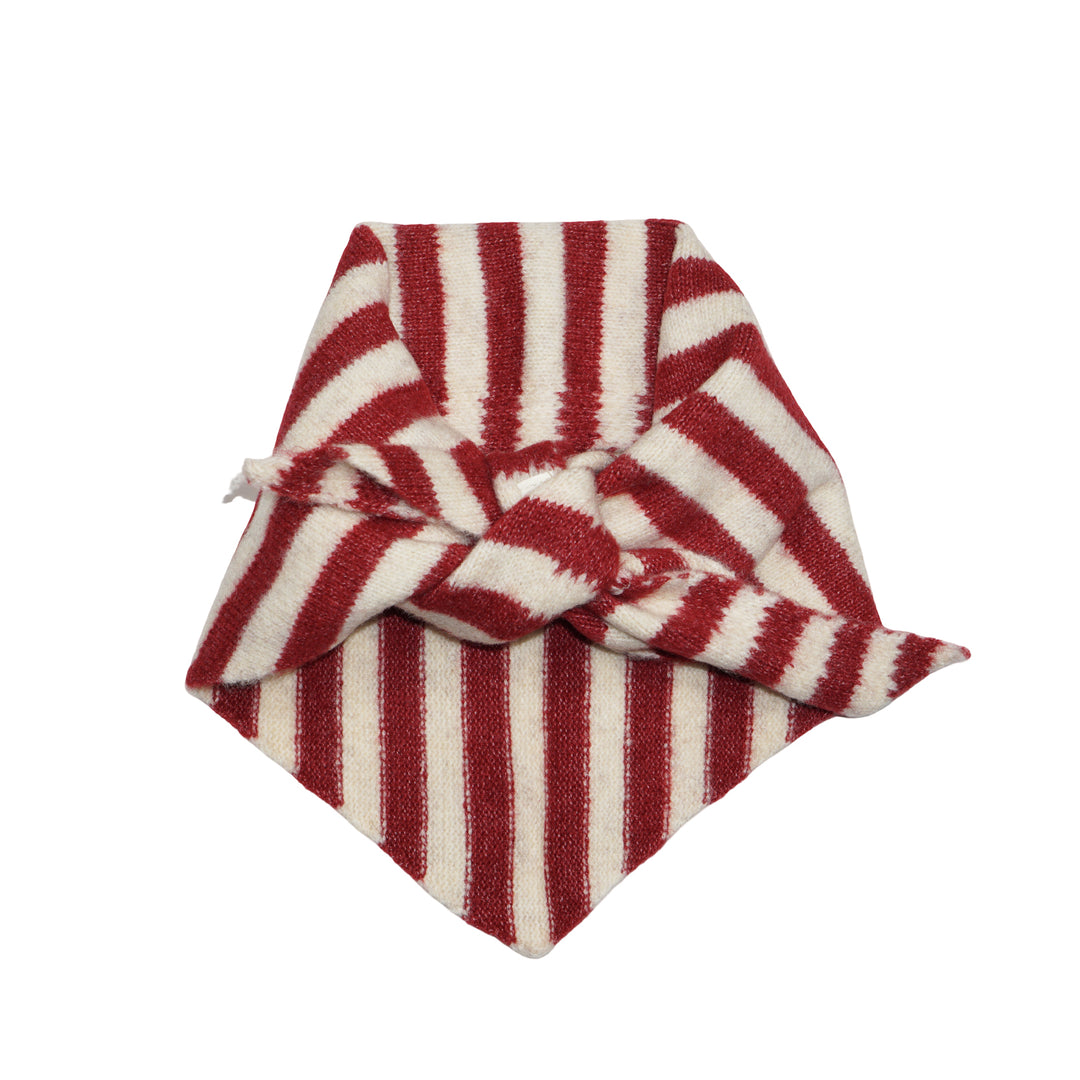 Striped Triangle Scarf Red