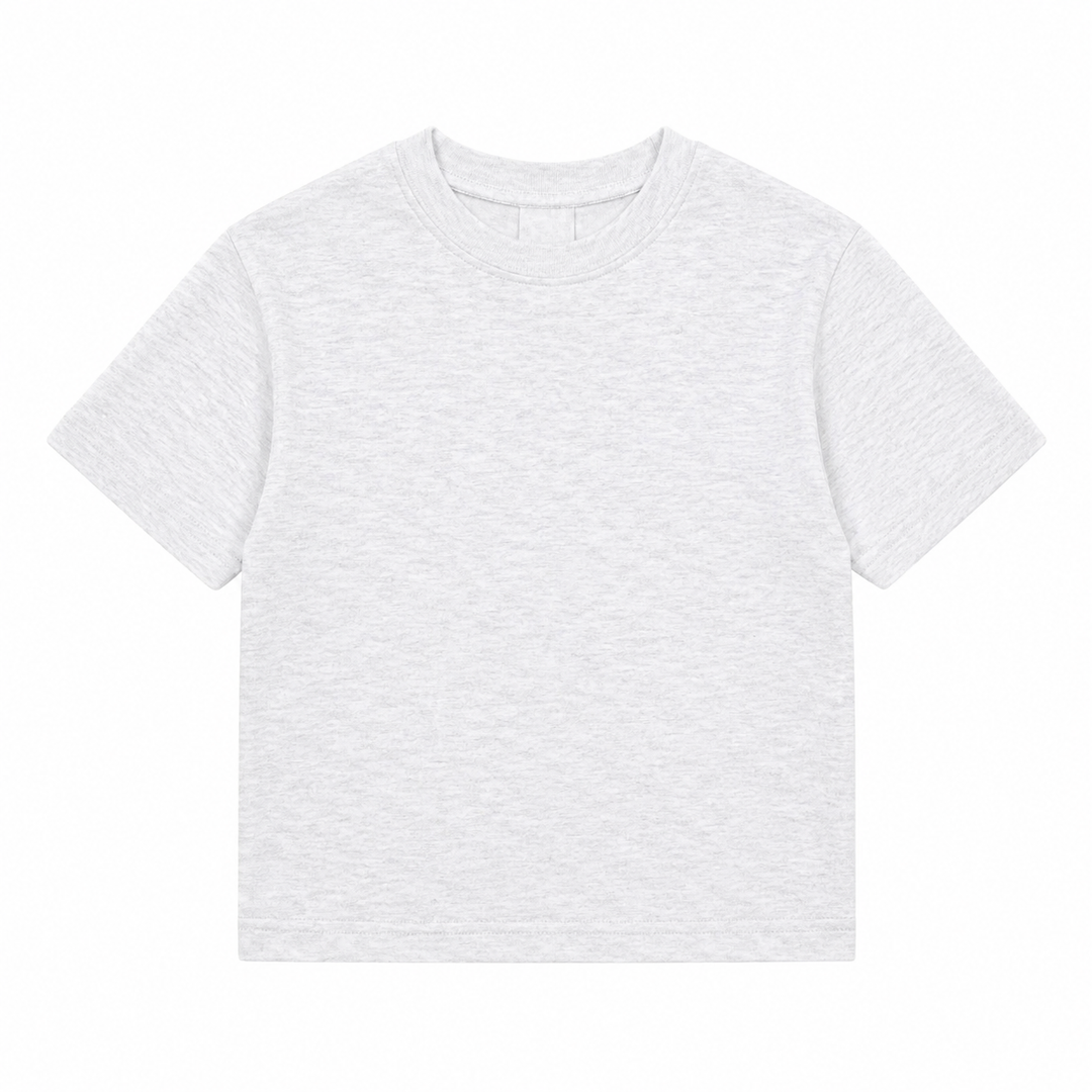 Boxy Loose Fit Tee White Melange